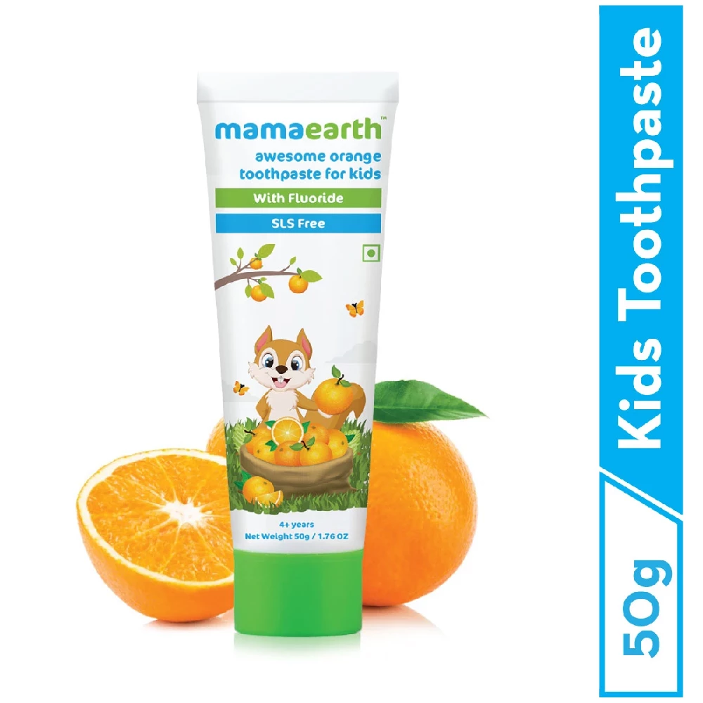 Sulfate Free Awesome Orange Toothpaste For Kids With Fluoride, 50 g-2.webp